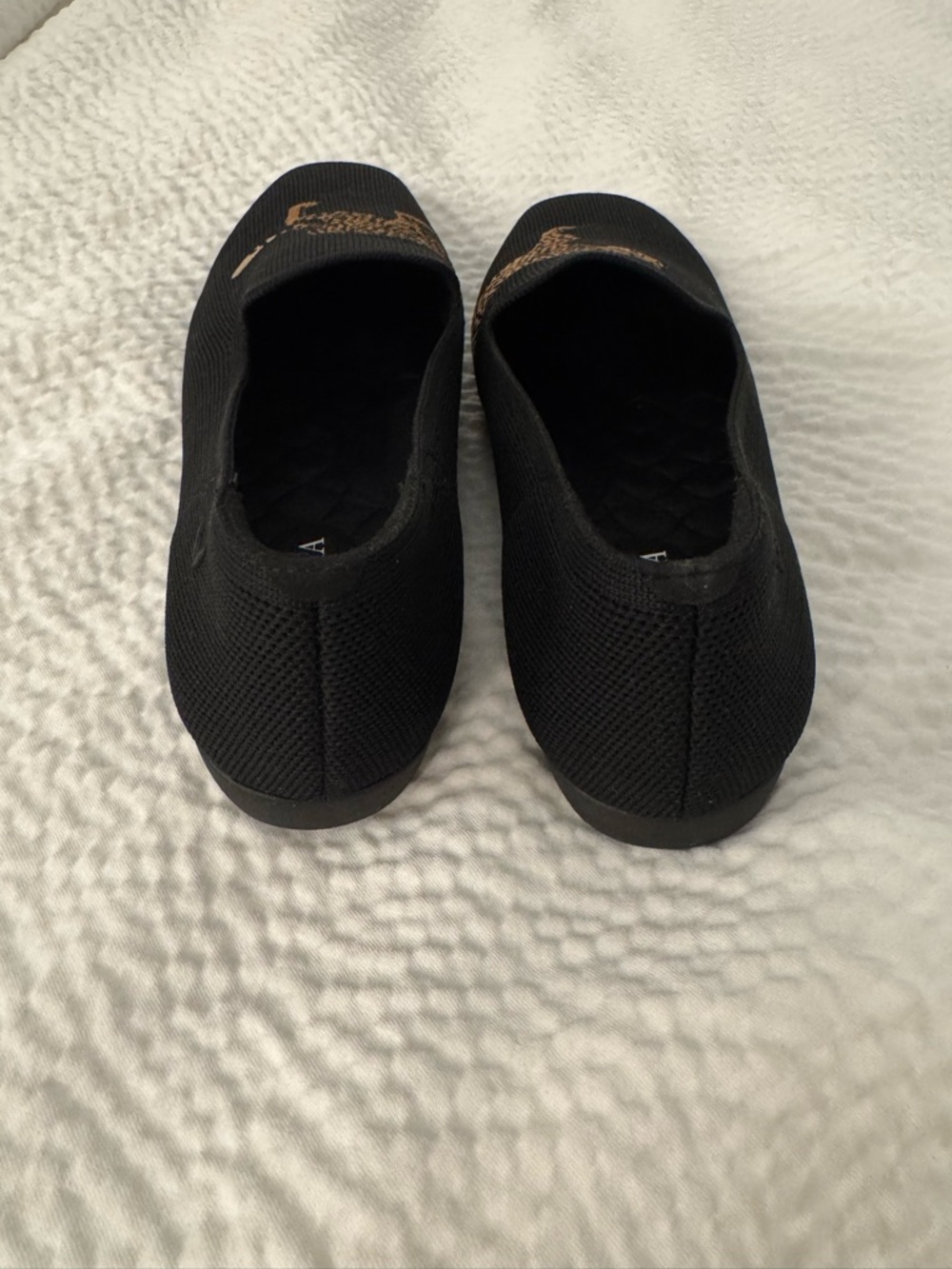 VIVAIA Samantha Square Black Knit Loafers w Leopard Embroidery Water Resistant - Picture 5 of 6
